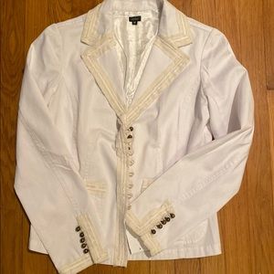 Aziz white boho jacket with back detail NWT